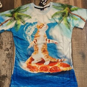 all-over-print Surf Cat T-Shirt men/ women's new